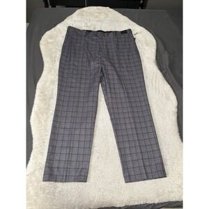 New Bocaccio Uomo Gray Plaid Dress Straight Pants Size‎ 40x30 NWT